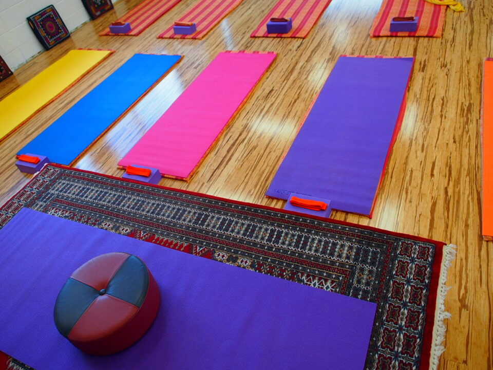 yoga studio, yoga mats